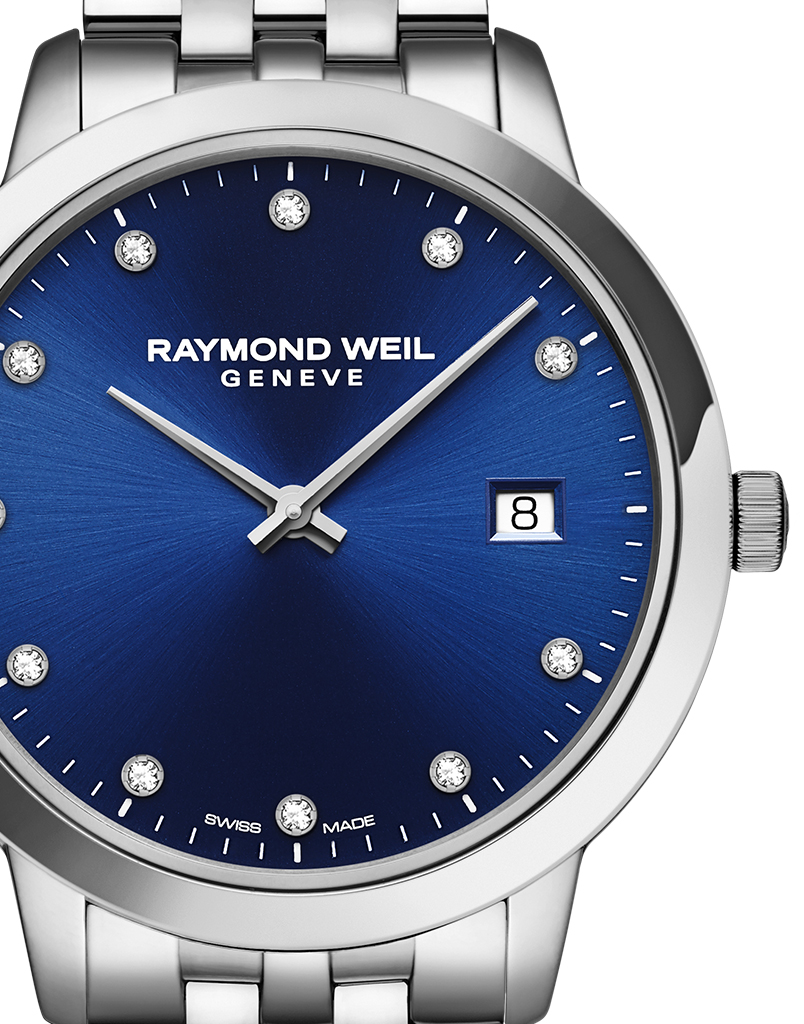 Toccata Ladies 34mm, Quartz, Stainless Steel Case and Bracelet, Blue Dial  ,11 Diamonds| RAYMOND WEIL Official Store